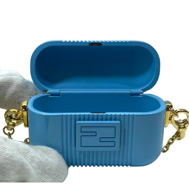 Fendi Airpods Case Airpods Case Earphone Case Key Holder Charm Light Blue Gold