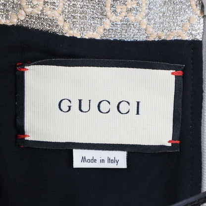 Gucci GG Lamé Sleeveless Dress 622982 Zad0i Silver 38