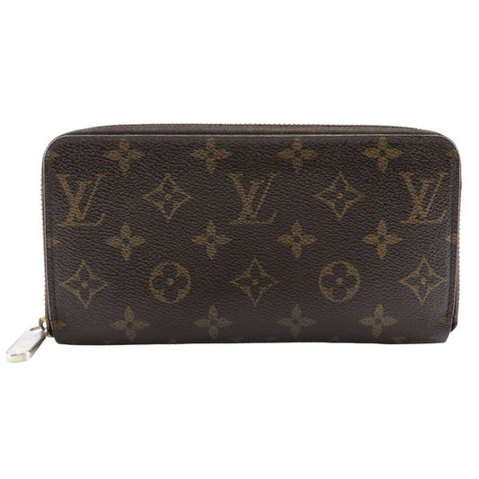 Louis Vuitton Zippy Wallet M42616 Monogram Canvas Brown Ca0096 Unisex Long