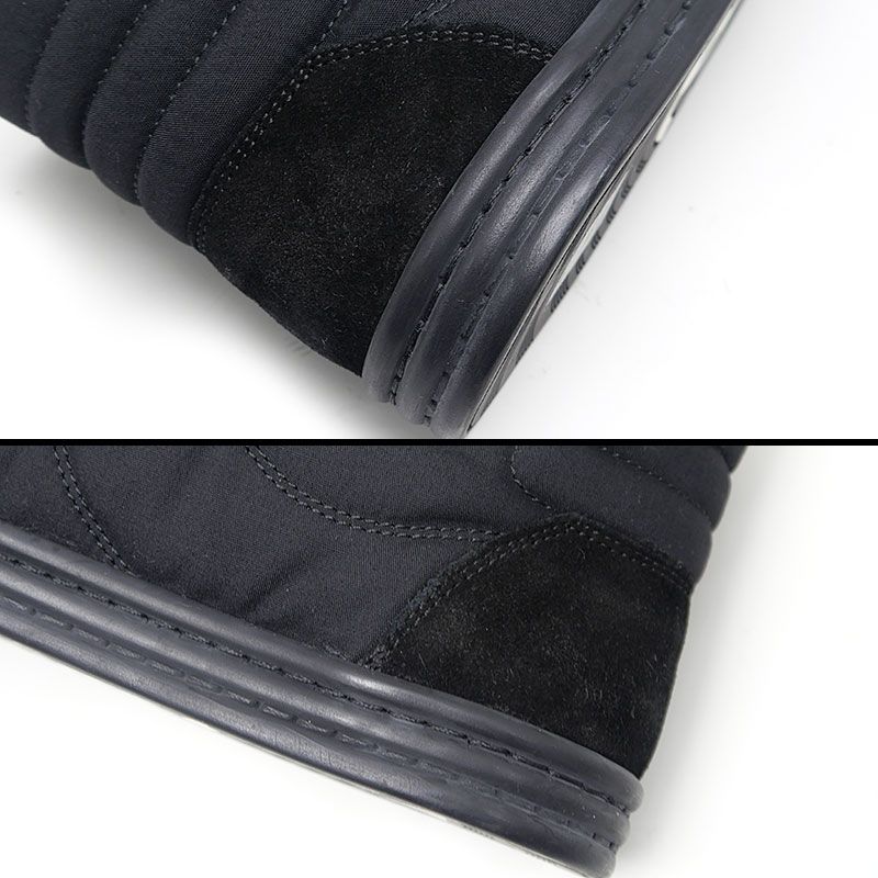 Chanel High Cut Sneakers 38 Canvas And Suede Black