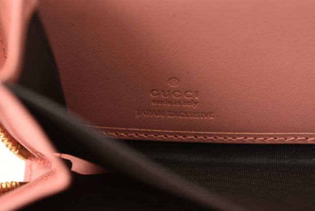 Unused Gucci Wallet Long Wallet Round Zipper GG Marmont Ribbon Pink 435819