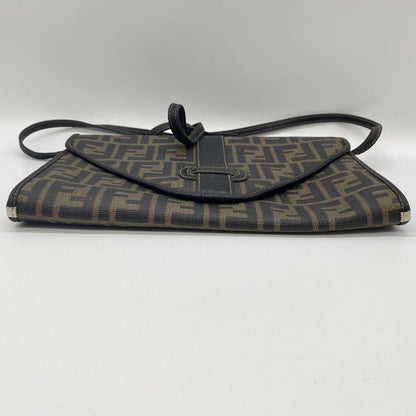 Fendi Shoulder Bag Sakosh Pouch Zucca PVC Brown Black Ladies Men Fashion