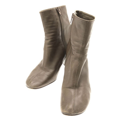 Celine by Phoebe Philo Chunky Heel Side Zip Leather Boots Khaki 37