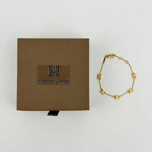 Celine Logo Triomphe Bracelet Gold Vintage