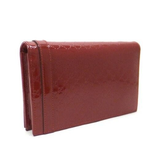 Gucci Nice Shoulder Wallet GG Micro Patent Leather Red Gold — view 2