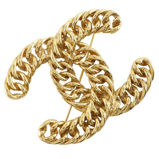 Chanel Coco Mark Chain Gold Plated 37 g Brooch