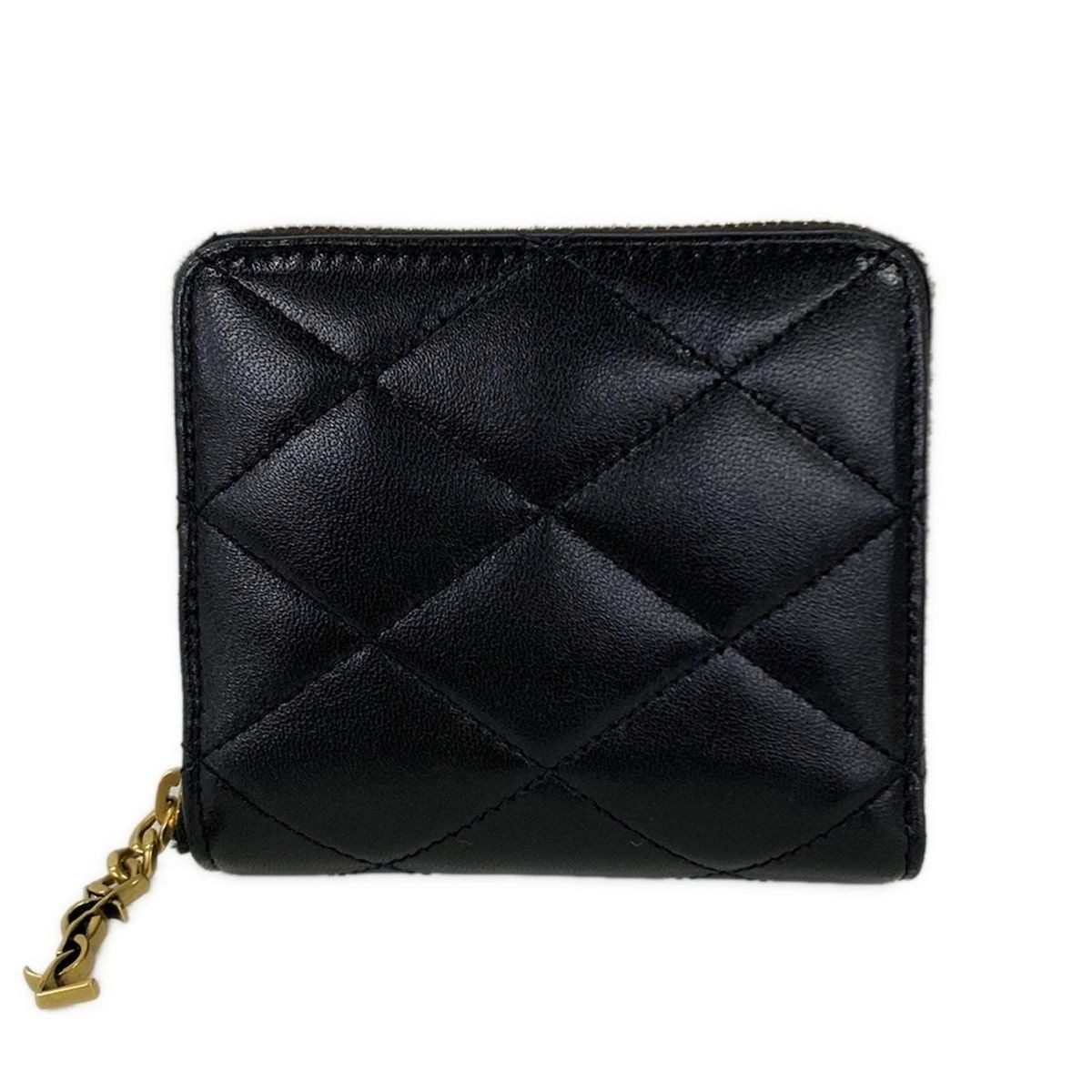 Saint Laurent Paris Bifold Wallet Black Zip Around Leather