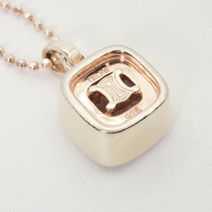 Celine Rose Quartz Silver Necklace Triomphe 24-5781s