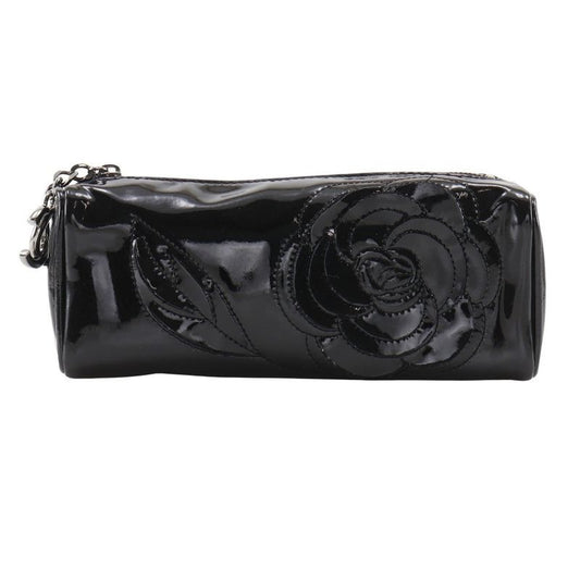 Chanel Camellia Enamel Black Pouch