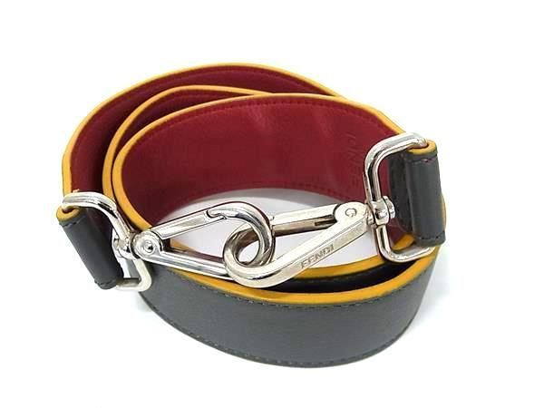 Fendi Leather Bag Shoulder Strap Crossbody Shoulder Women's Men's Gray Az8608