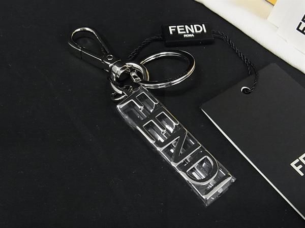 Fendi Key Holder Key Ring Bag Charm Women's Men's Silver Fr1687