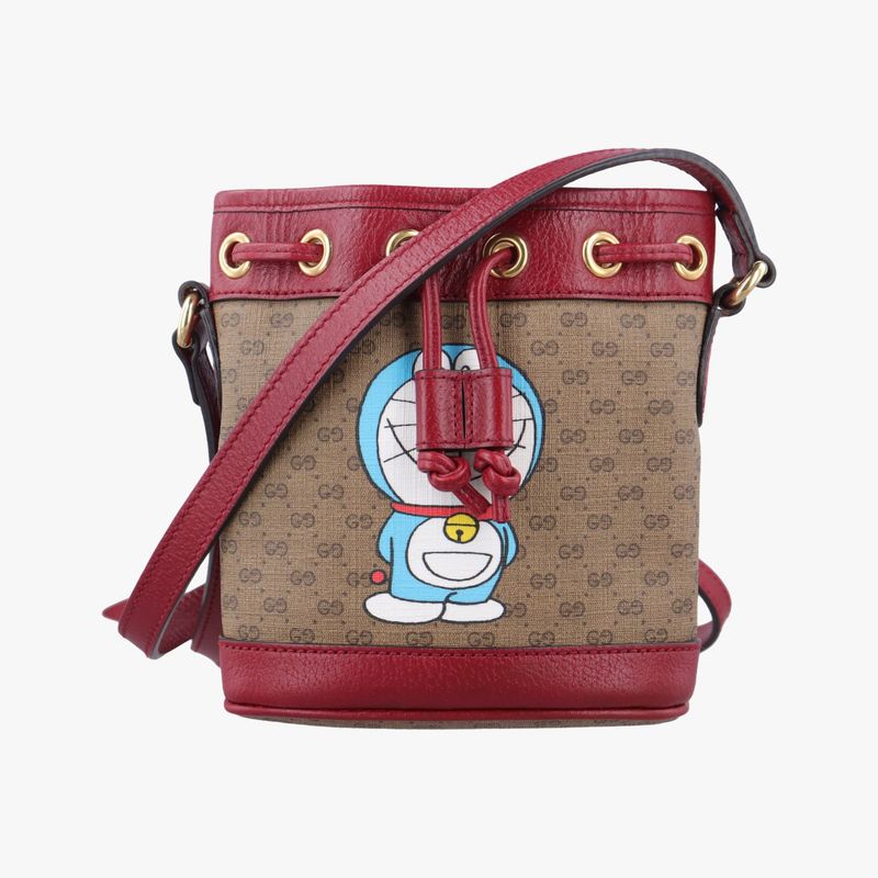 Gucci Doraemon Collaboration Beige X Bordeaux X Multicolor PVC Coated Canvas