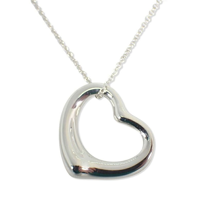 Tiffany & Co 925 Open Heart Pendant Necklace J98-6