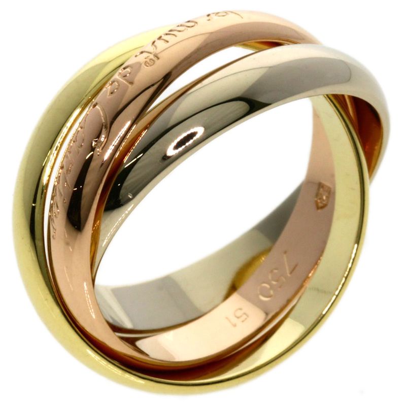 Cartier Trinity #51 Ring 18K Yellow Gold 18K White Gold 18K Pink Gold Ladies