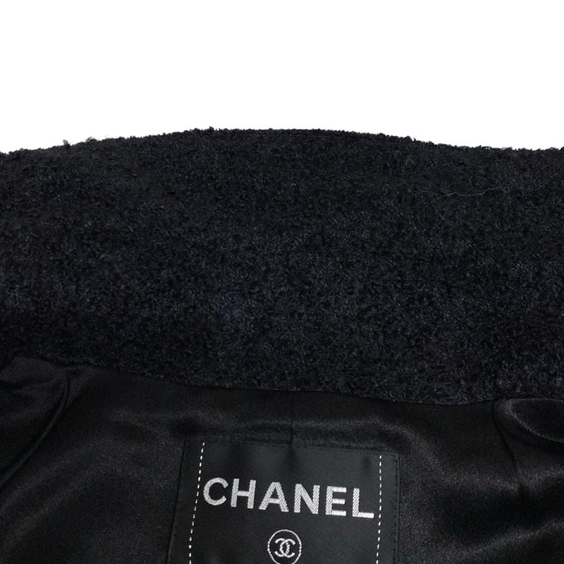 Chanel Skirt Suit Size 36 S Ladies - P36756/p36722 Black Mohair Blend W/camelia