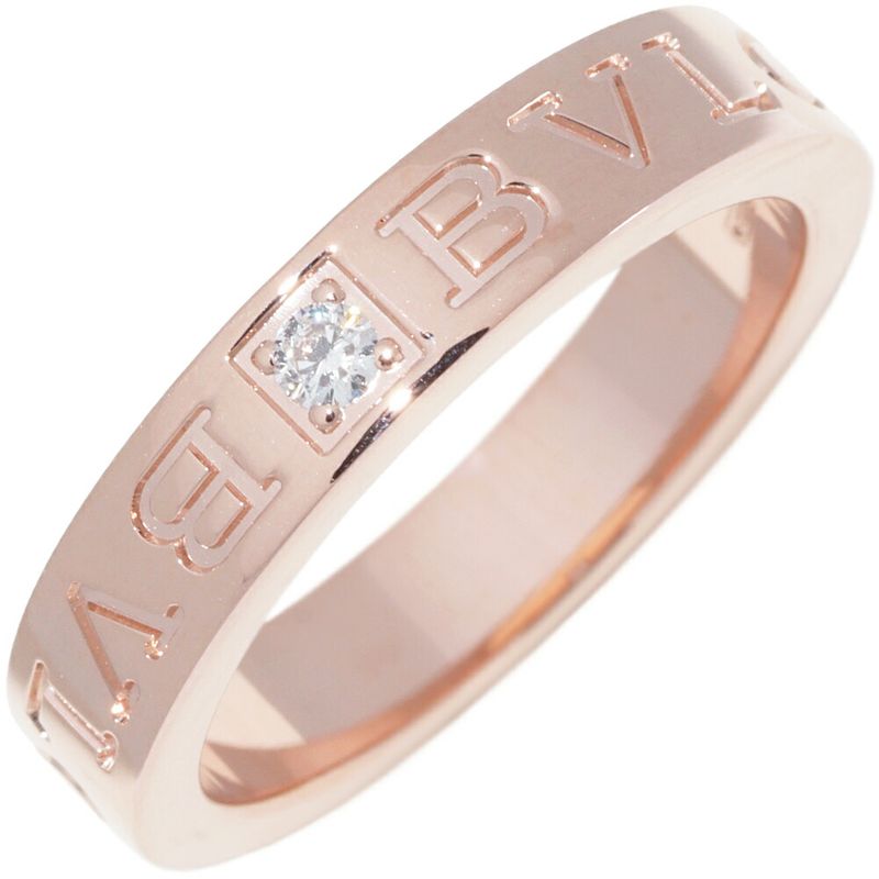 Bulgari Ring 18K Pink Gold Diamond 1p(004ct) Bzero1 Ring Bulgari Double Logo