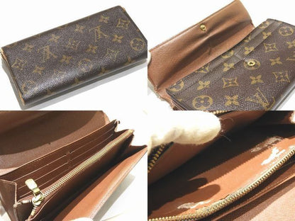 Louis Vuitton Long Wallet ◇ Monogram Portefeuille Sarah Medium Zipper 10-credit-