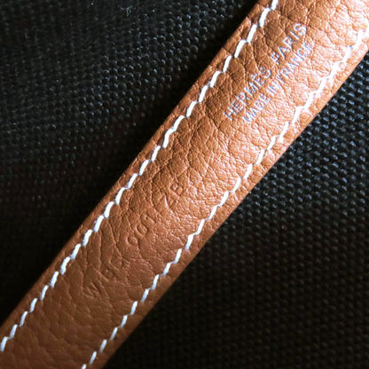 Hermes Garden Party Pocket Vertical Toile Military/negonda Serie Button Tote