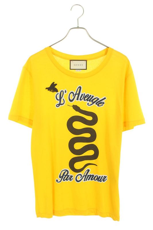 Gucci 430813 X5c51 Snake Logo Print T-shirt Men's S