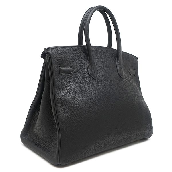 Hermes Handbag Birkin 35 Fjord Black Gold Hardware Black H Engraved [storage