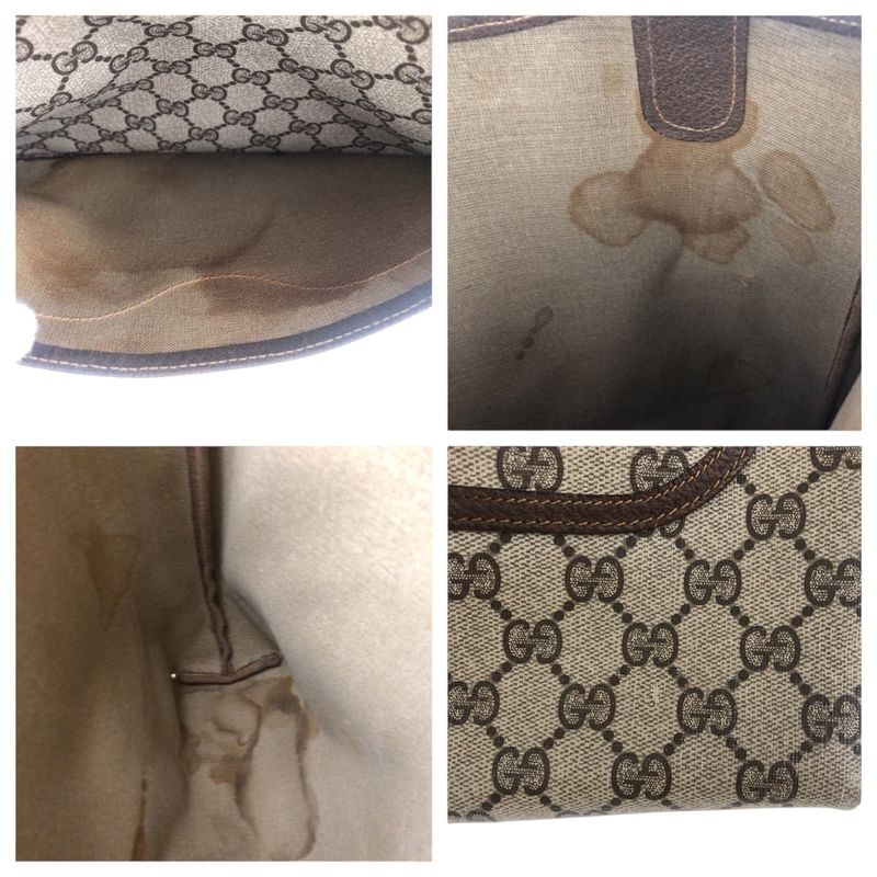 Gucci Vintage Old Gucci Sherry Line Beige Gold Hardware GG Supreme Canvas 40 02