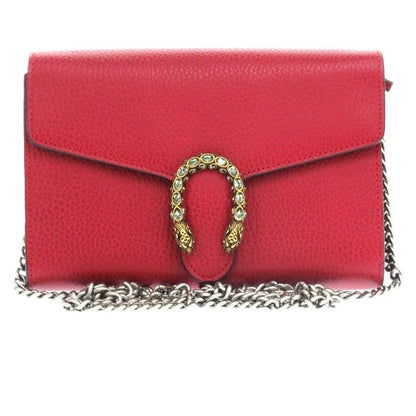 Gucci Dionysus Long Wallet Leather Red 0671 Chain
