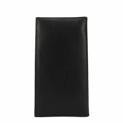 Bvlgari Long Wallet Leather Black Fold Billfold Change Purse None Men