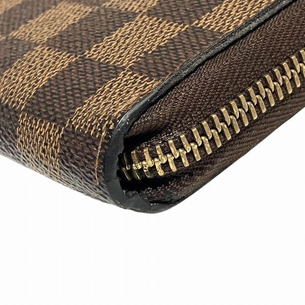Louis Vuitton Damier Ebène N60003 Round Zipper Long Wallet Unisex