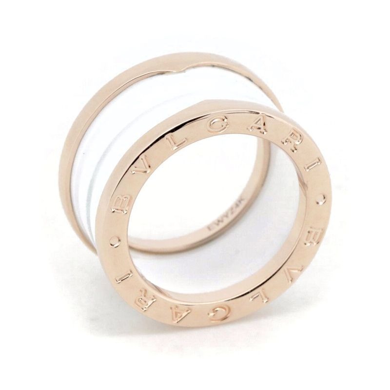 Bulgari B.zero1 4-band White Ceramic Size 11 18K Pink