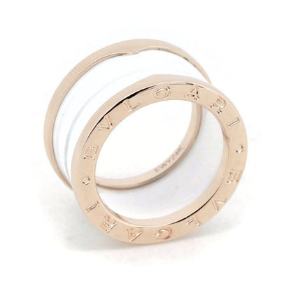 Bulgari B.zero1 4-band White Ceramic Size 11 18K Pink