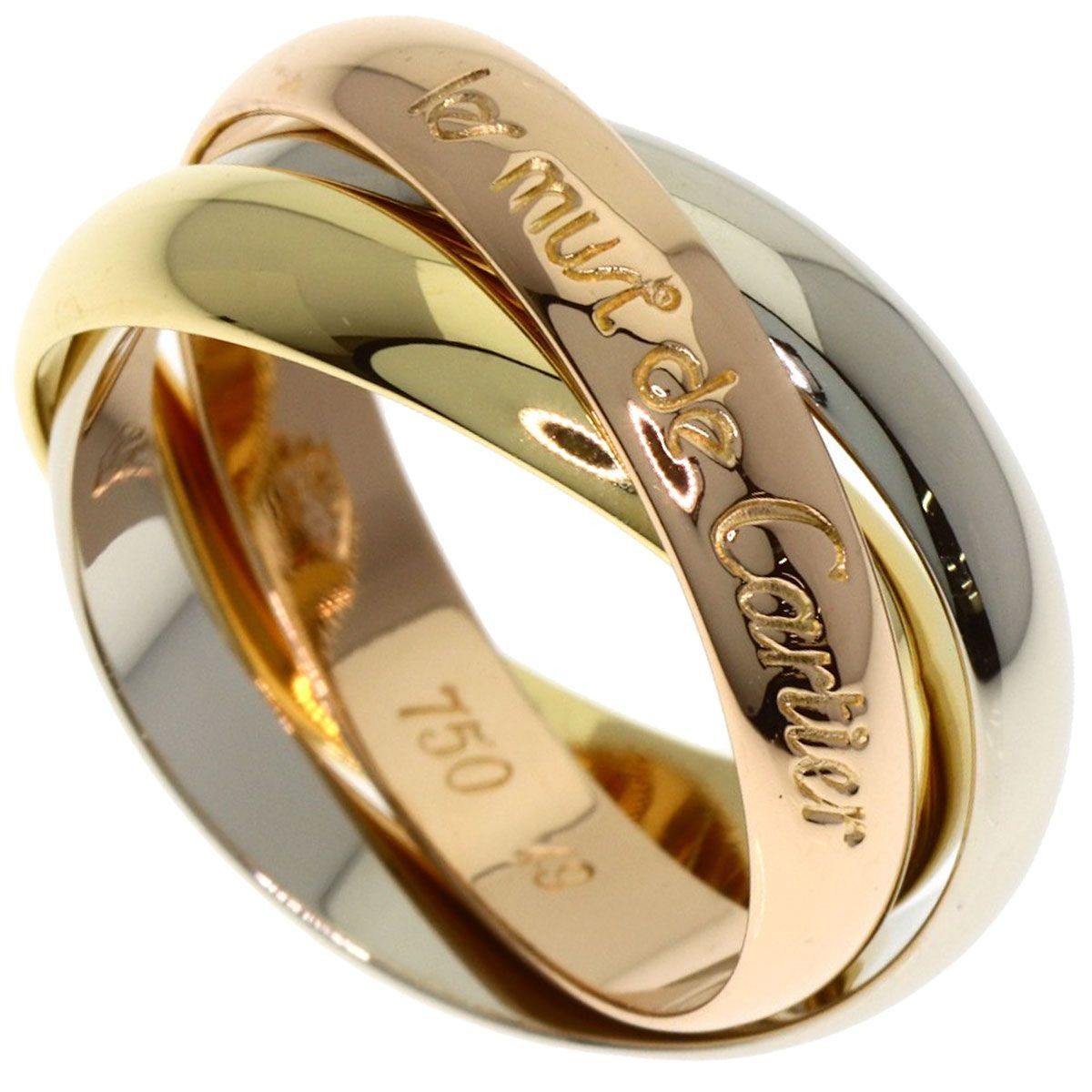 Cartier Trinity 49 Ring 18k Yellow Gold 18k White Pink