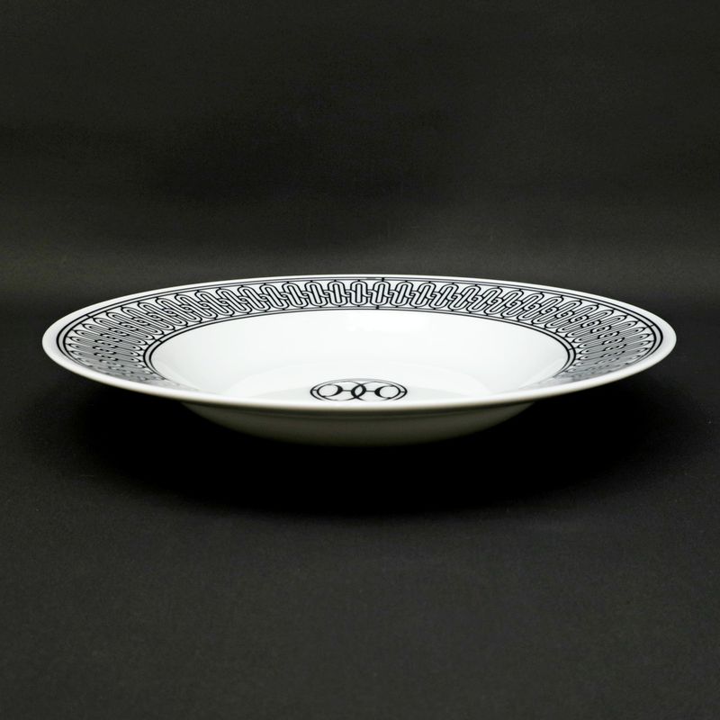 Hermes Soap Plate H DECO White Black Dish Pottery H Deco Ash Deco
