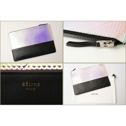 Celine Brand Bag Clutch Pouch Bicolor Rainbow Black — view 6
