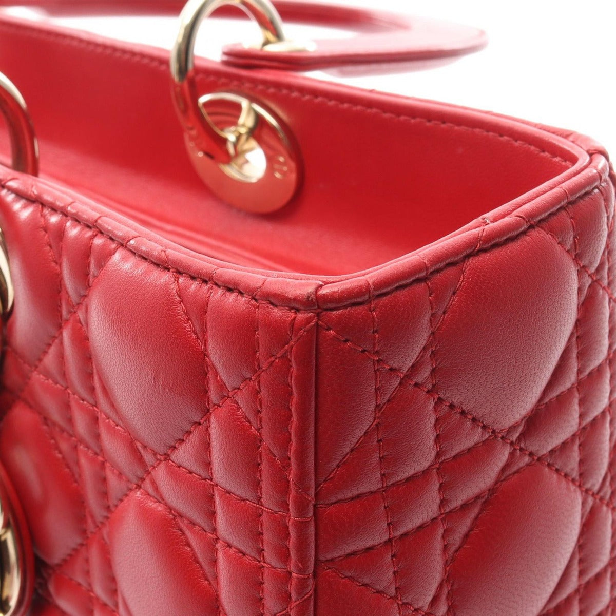 Dior Handbag Lady Large Cannage Red Leather — view 8