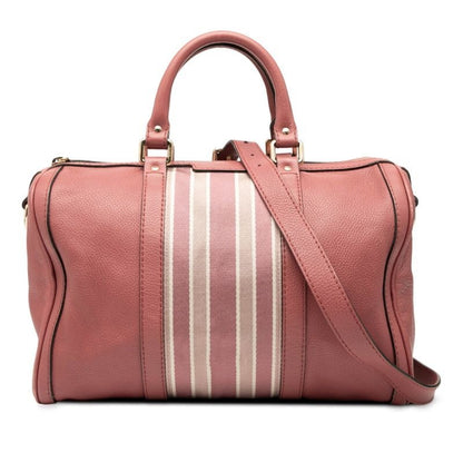 Gucci Sherry Line Mini Boston Bag Shoulder 2way Pink Canvas Leather