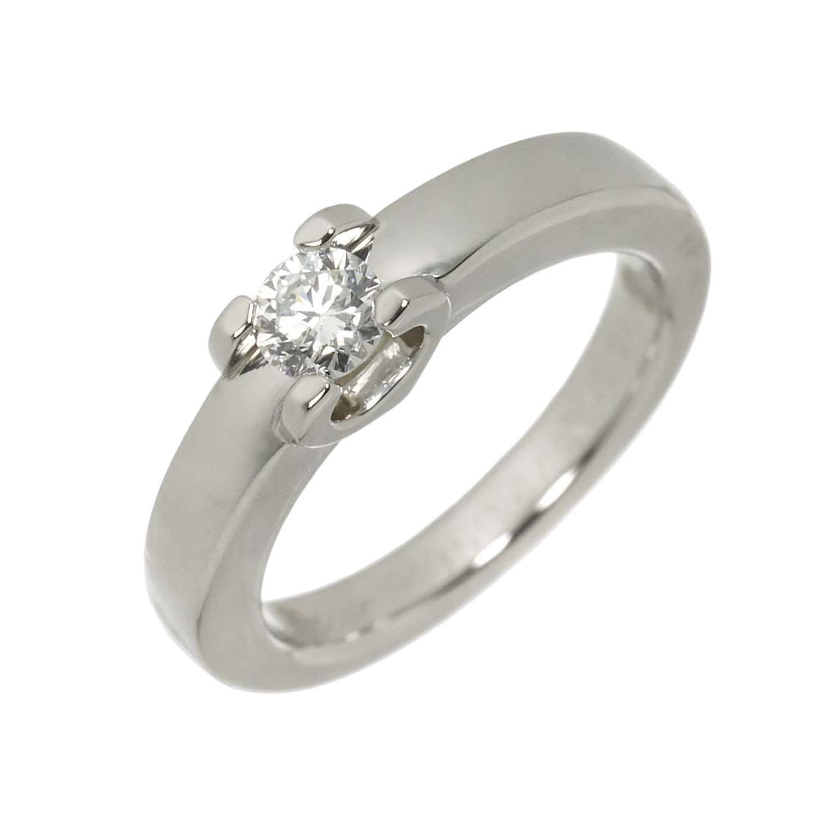 Cartier C de Solitaire Diamond 47 Ring Pt Platinum Certificate of Identification