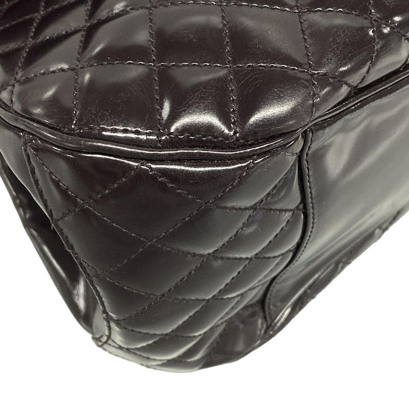 Chanel Shoulder Bag Matelasse Dark Purple Chain Shoulder / Silver Hardware