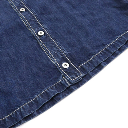 Bottega Veneta 21SS 659272 Lyocell Oversized Cropped Denim Shirt Indigo Blue 46