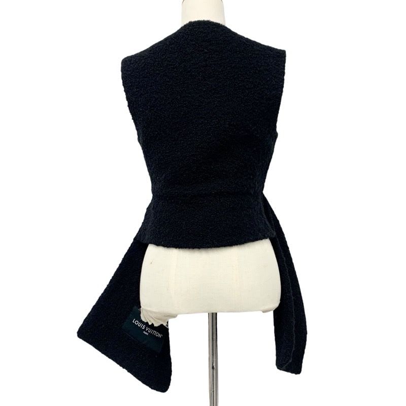 Louis Vuitton Outerwear Black Vest Gilet Wool Peplum 22 AW