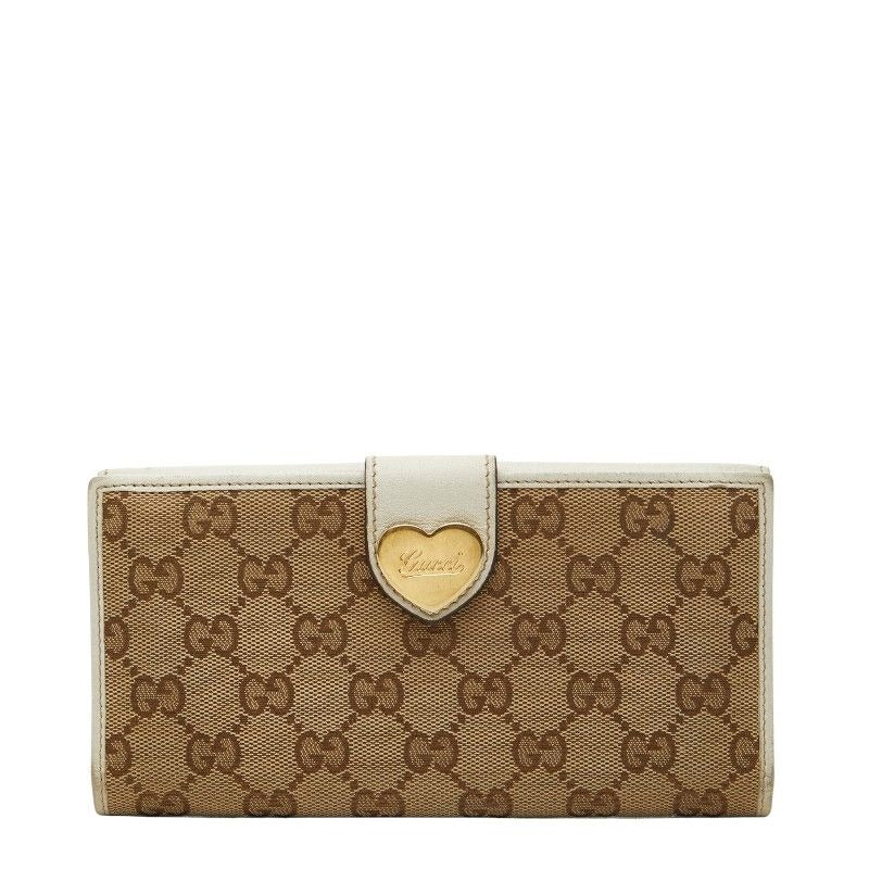 Gucci GG Canvas W Hook White Beige Leather