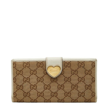 Gucci GG Canvas W Hook White Beige Leather