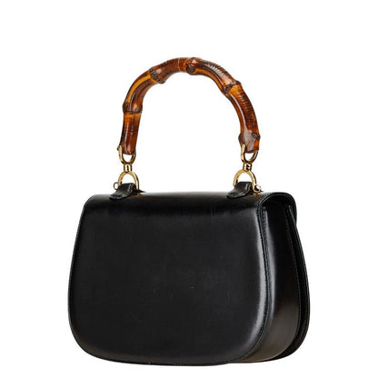 Gucci Bamboo Handbag Shoulder Bag 2WAY 000 1227 Black Leather Ladies Gucci
