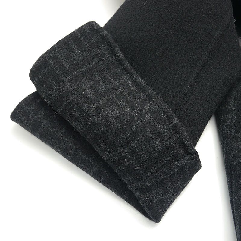 Fendi Long Coat Ff8835 A5HD Wool Black Size 36