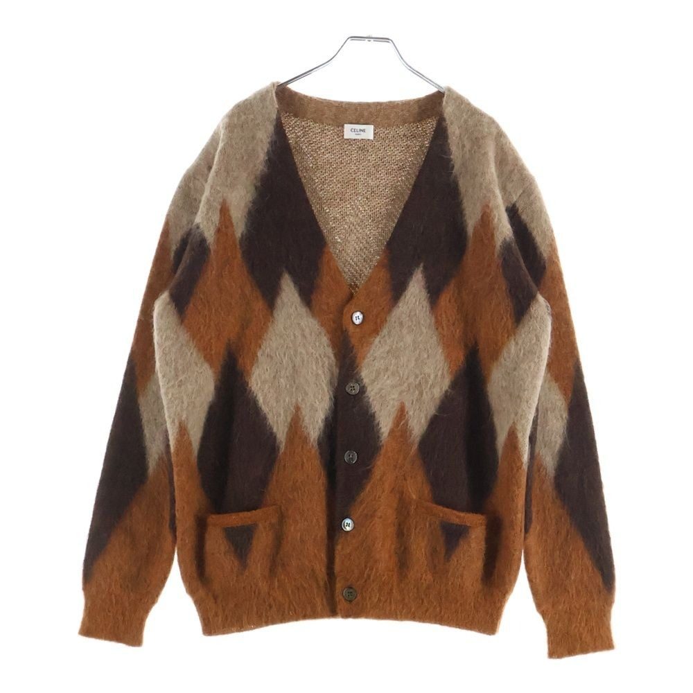 Celine Argyle Mohair Cardigan Agyle Diamond Brown