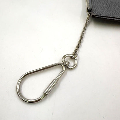 Louis Vuitton Pochette Cles Taiga Glacier Leather Gray Coin Case Silver — view 11