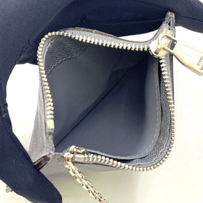 Louis Vuitton Pochette Cles Taiga Glacier Leather Gray Coin Case Silver — view 4