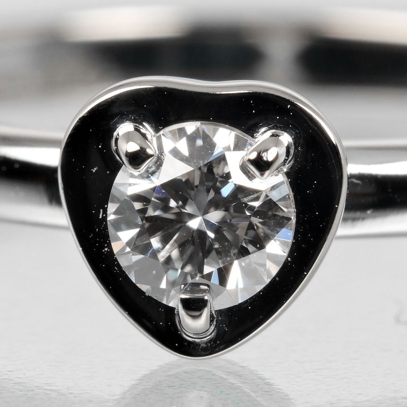 Cartier D'amour Diamants Légers 18kwhite Gold × Diamonds #7 Ladies 2.4g Ring