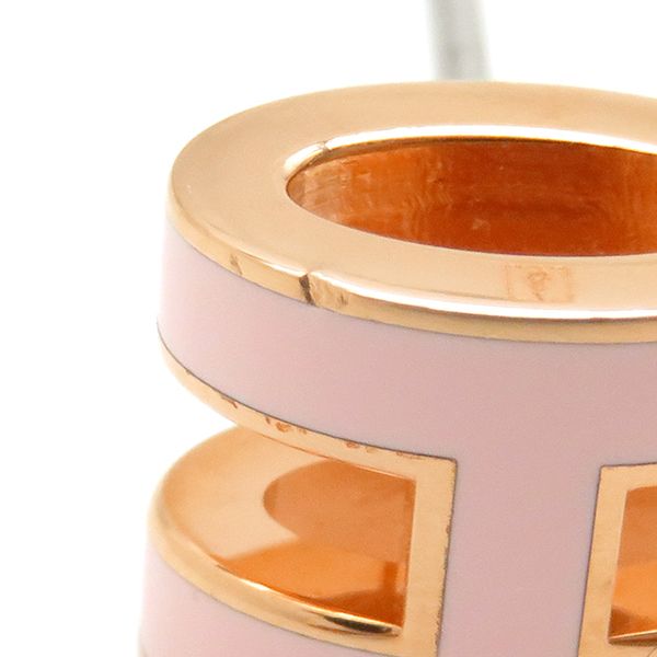 Hermes Earrings Pop Ash Hearrings Mini GP Enamel Rose Dragee and Pink Gold Rose