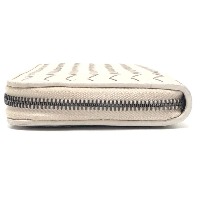 Bottega Veneta Long Wallet Intrecciato 114076 Leather White