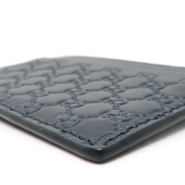 Gucci Card Case 262837 Micro Guccissima Leather Card Holder Navy Gucci